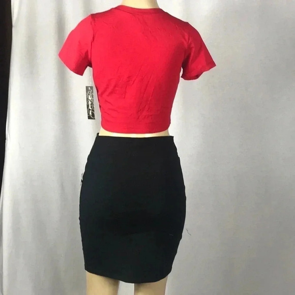 Topia Red with Gold Lettering Crop Top Size Small New With Tags - Picture 3 of 3